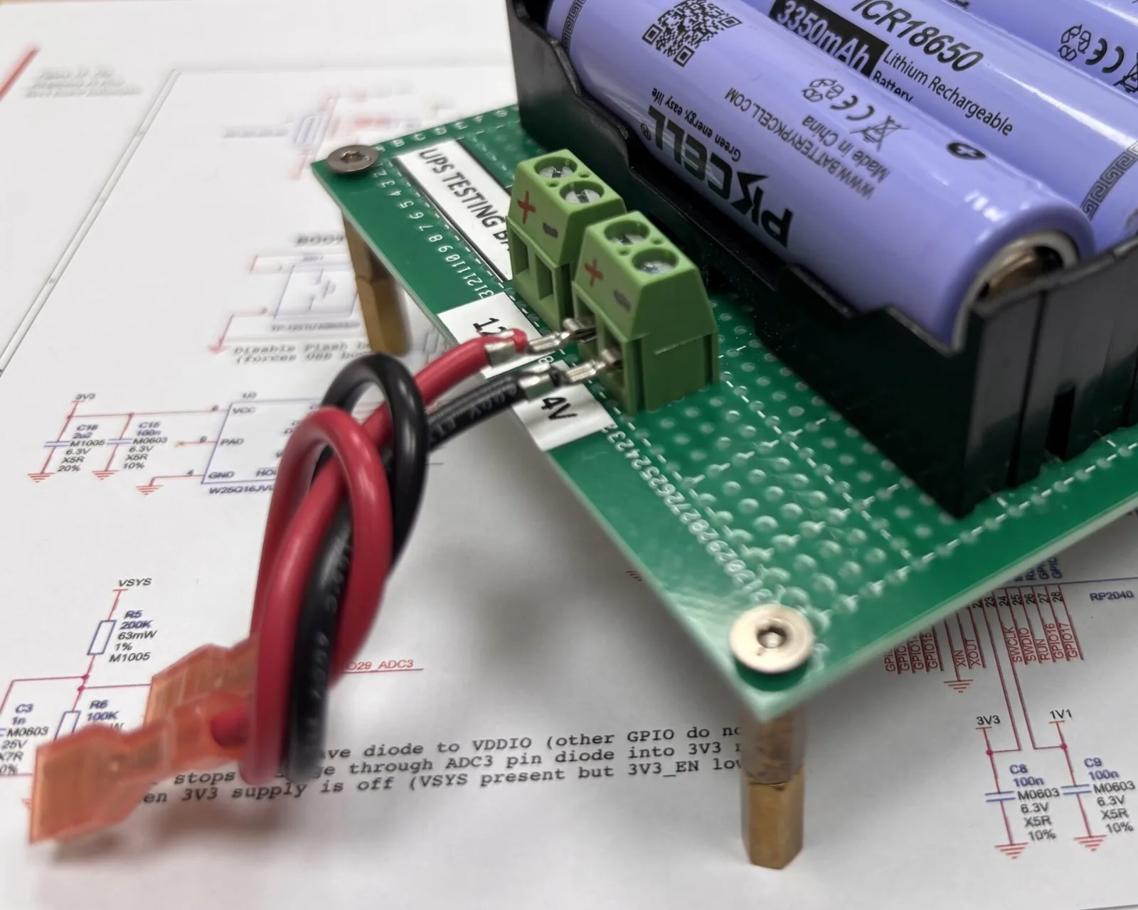 Battery management system prototype on its schematic