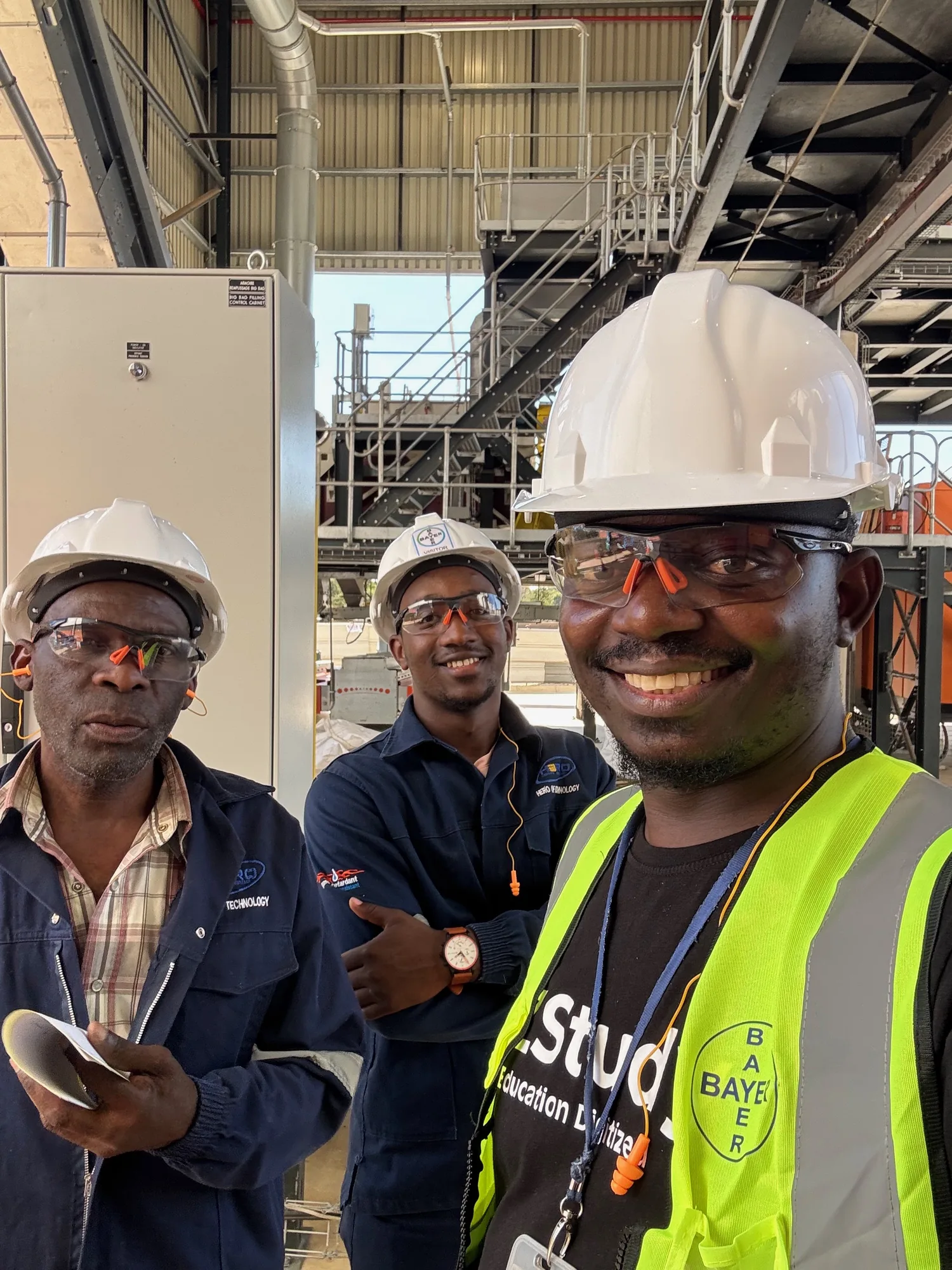 HCS engineers on site at a Bayer plant