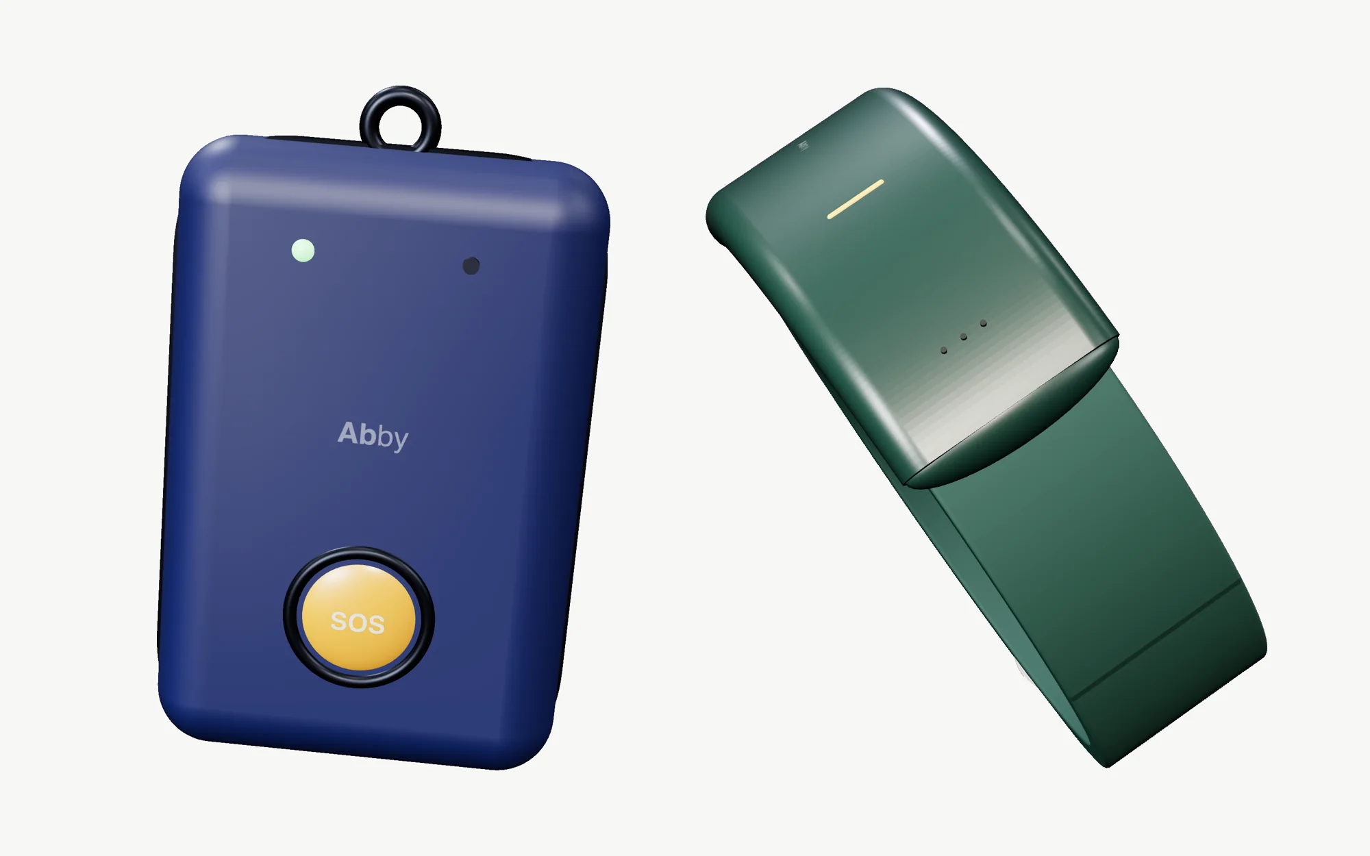 Abby concepts: clip-on device and wristband