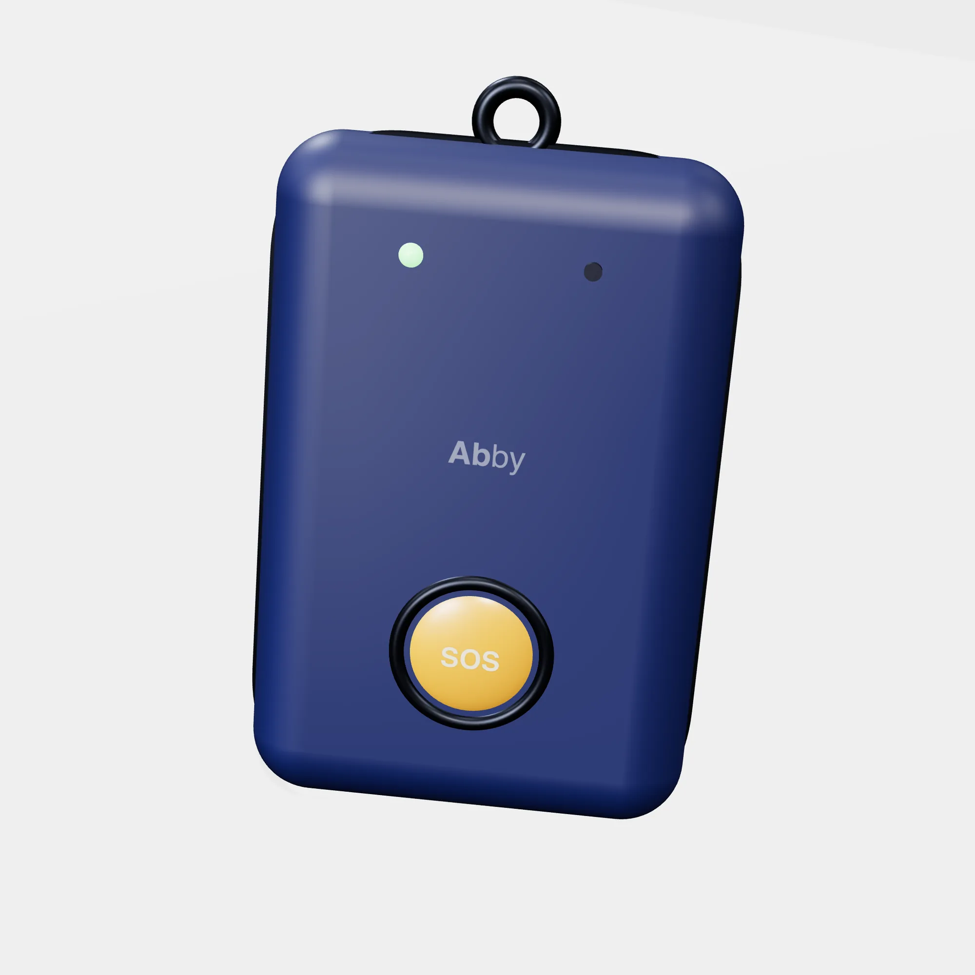 Abby Clip, front, with the SOS key